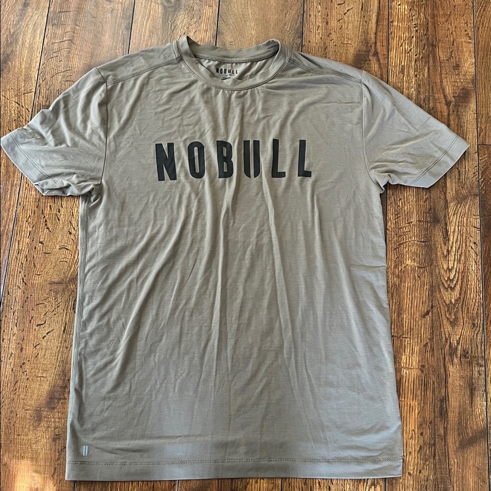 NOBULL Tan T-Shirt with Black Logo